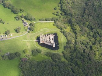 General oblique aerial view of Caerlaverock Castle, taken from the WSW.
