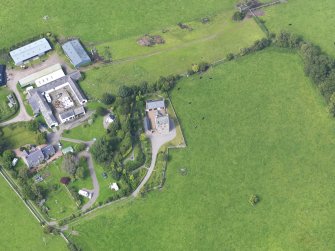 Oblique aerial view of Abbot's Tower, taken from the SSE.