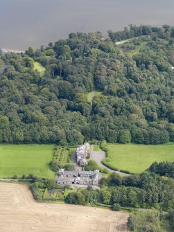 Oblique aerial view of Arbigland House and stables, taken from the NW.