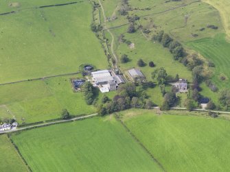 General oblique aerial view of Drumcoltran Tower, taken from the SSE.