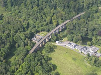 General oblique aerial view of Goldielea Country House and Viaduct, taken from the SSE.