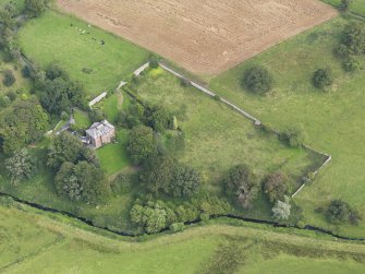 Oblique aerial view of Milnhead Country House, taken from the WNW.