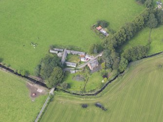 Oblique aerial view of West Gallaberry Farmhouse, taken from SSW.