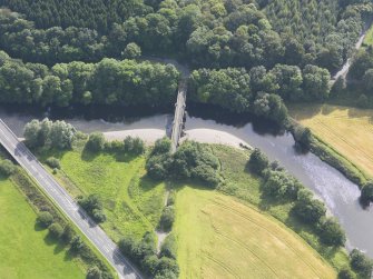 Oblique aerial view of Auldgirth Bridge, taken from the NE.