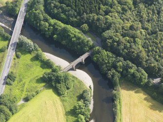 Oblique aerial view of Auldgirth Bridge, taken from the NNW.