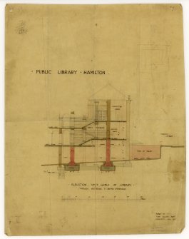 Elevation of the West Gable of Hamilton Public Library.