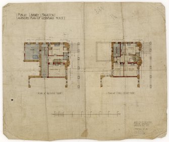 Amended plans of the Librarian's House in Hamilton Public Library.