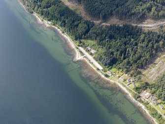 Oblique aerial view of jetty at Blair's Ferry, taken from the NNE.