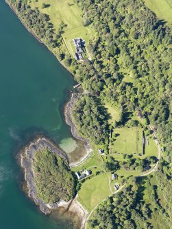 Oblique aerial view of Ellary House and policies, taken from the NE.