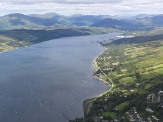 General oblique aerial view of Gare Loch and Faslane Port, taken from the SE.