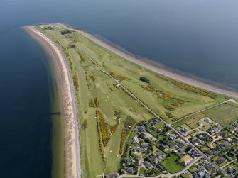 Oblique aerial view of Fortrose and Rosemarkie Golf Course, taken from the NNW.