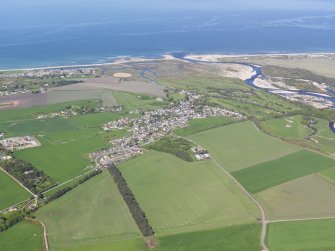 General oblique aerial view of Garmouth and Kingston, taken from the SSW.