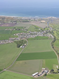 General oblique aerial view of Garmouth and Kingston, taken from the S.