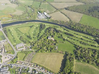 Oblique aerial view of Duff House Royal Golf Course, taken from the NW.