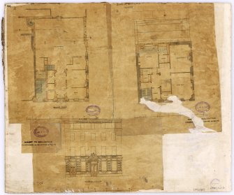 Recto. Reform Street Elevation.
          Ground Floor. First Floor Plans.