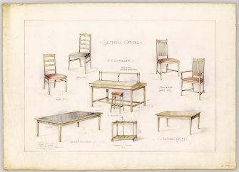 Drawings of furniture for General Offices in Hamilton Municipal Buildings.