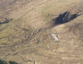 General oblique aerial view of the gold and lead mine at Cononish, taken from the NE.