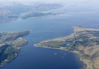 General oblique aerial view of Loch Linnhe, centred on the Coran Ferry, taken from the NE.