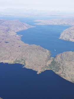 General oblique aerial view of Loch Nevis and Loch Morar, taken from the SSE.