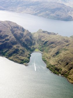 General oblique aerial view of Loch Morar, centred on Tarbet, taken from the N.