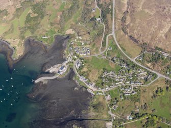 Oblique aerial view of Arisaig centred on the pier, taken from the SSE.