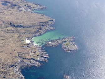 Oblique aerial view of the Sound of Arisaig, centred on Eilean a' Ghaill, taken from the WSW.