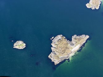 Oblique aerial view of Eilean nan Gobhar, taken from the ESE.