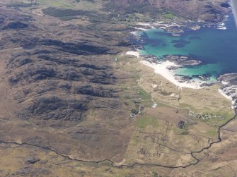 General oblique aerial view of Sanna, taken from the NE.