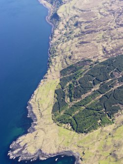 Oblique aerial view of Auliston Point looking along the coast to Struthain, taken from the WNW.