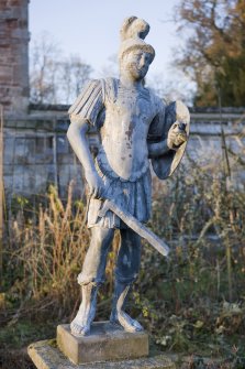 Garden statue. Gladiator. Detail