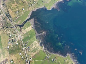 Oblique aerial view of the remains of a fish trap near Ose, Isle of Skye, taken from the N.