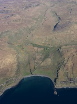 Oblique aerial view of Talisker House and Gleann Oraid, Isle of Skye, taken from the W.