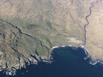 Oblique aerial view of Harris, Rum, taken from the WSW.