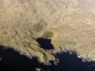 Oblique aerial view of Loch Papadil, Rum, taken from the WSW.