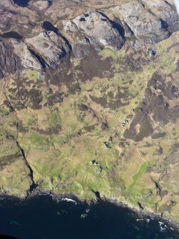 Oblique aerial view of the township at Grulin, Eigg, taken, taken from the SW.