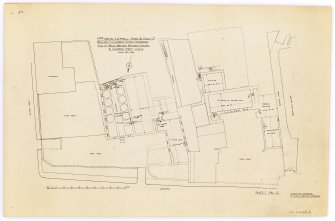 Floor plan showing proposed alterations at Cowgate level.
Title: 'Messrs Archd. Campbell, Hope & King Ltd, Brewers 17 Chambers Street, Edinburgh, Plan of Argyle Brewery between Cowgate and Chamber Street Levels'