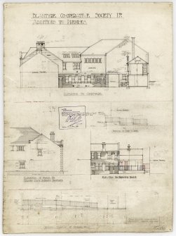 Elevations to Courtyard, retaining wall and dressing rooms, The Blantyre Co-Operative Society