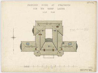 Roof plan of Lauder Ha', the "proposed house at Strathaven for Sir Harry Lauder".