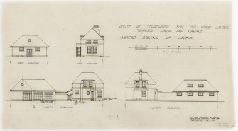 Elevations of "proposed lodge and garage" in Lauder Ha', Strathaven.