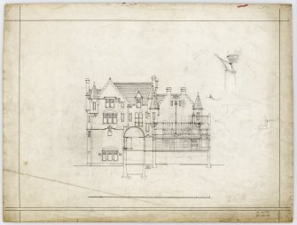 Elevation with section details of Ross House, Hamilton.
