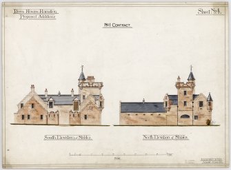 North and South elevations of stables in proposed additions to Ross House, Hamilton.