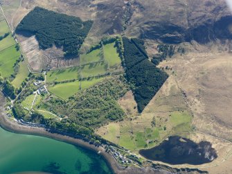 Oblique aerial view of Mains of Applecross, taken from the  WNW.