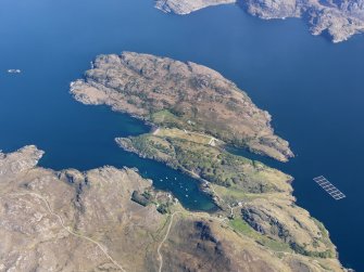 General oblique aerial view of Ardheslaig and Ard with Loch Shieldaig beyond, taken from the S.