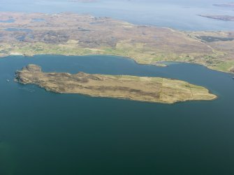 General oblique aerial view of Isle of Ewe, taken from the SW.