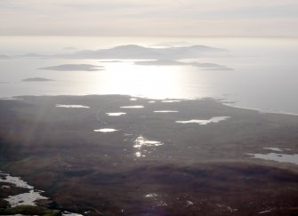 General oblique aerial view of South Uist and the Sound of Barra, taken from the NNW.