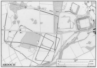 Ardoch - Roman temporary camps.
General plan. Revised version of DC 37227.
Signed: 'JKStJ . AM menserunt: delnt. BMT.DRW'