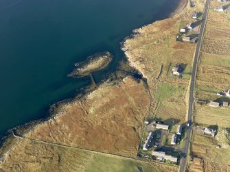 Oblique aerial vew centred on the causeway at Sgeir an Eoin, taken from the SE.