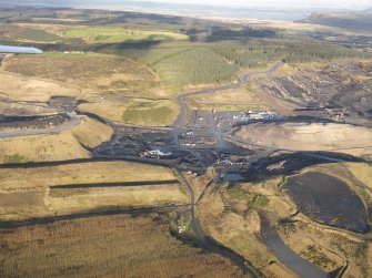 Oblique aerial view of the St. Ninian's Open cast Mine, taken from the S.