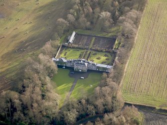 Oblique aerial view of Logie House, taken from the NW.