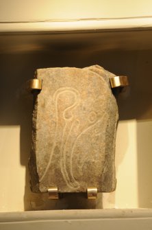 Inveravon Pictish Symbol Stone 3, relocated inside the church porch